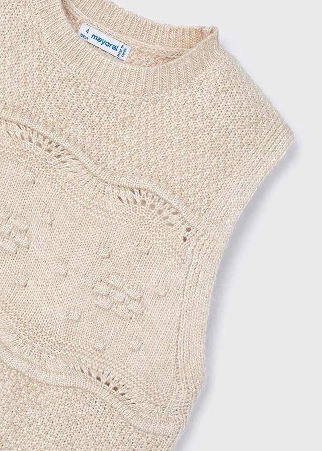 Mayoral Girls Cream Knit Vest