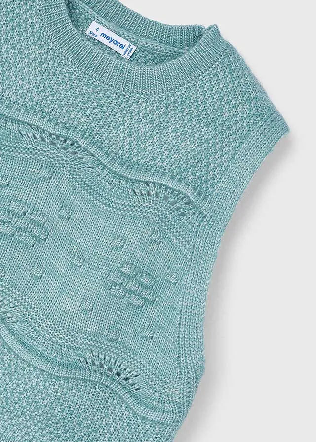 Mayoral Girls Teal Green Knit Vest