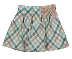 Mayoral- Jade Metallic Check Skirt