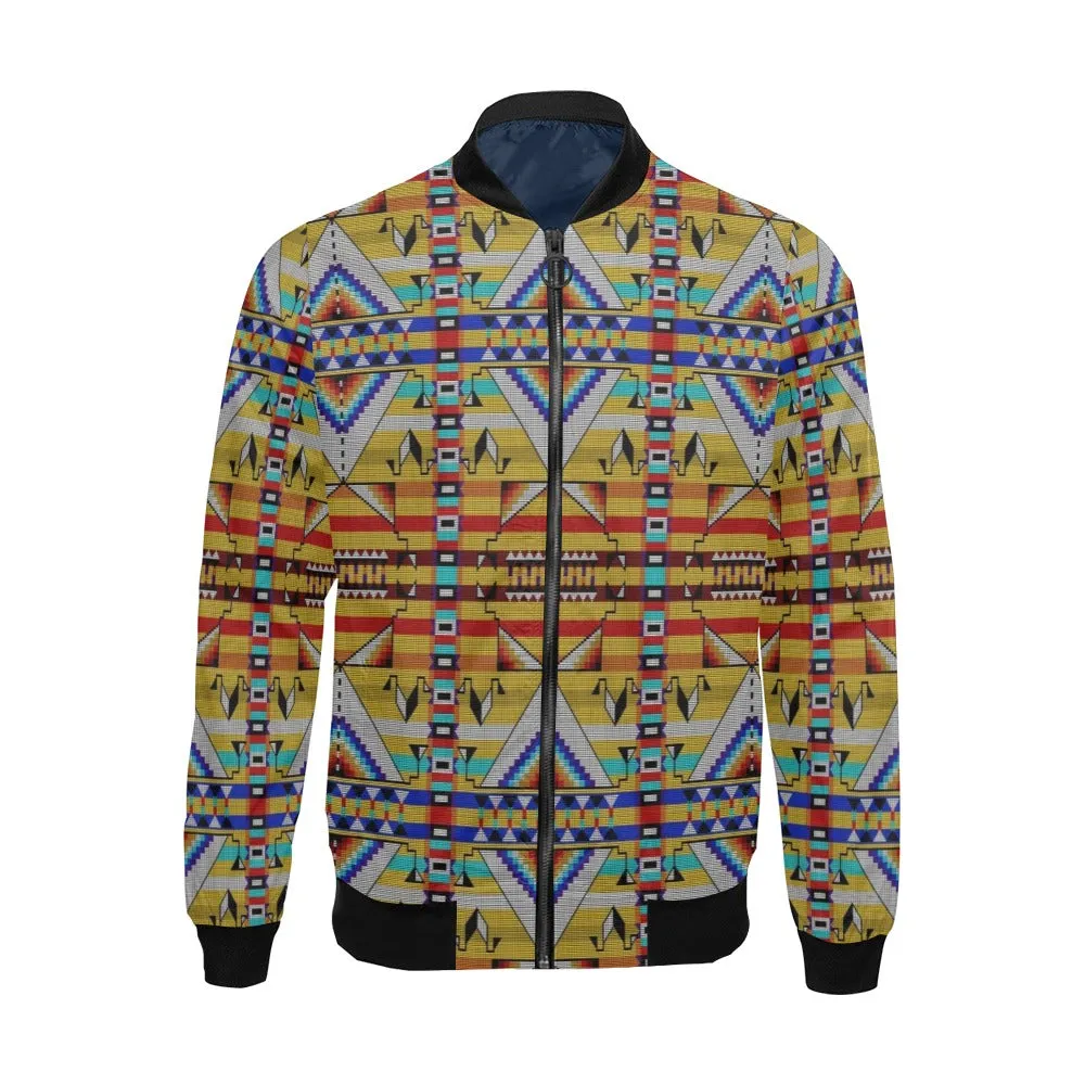 Medicine Blessing Yellow All Over Print Bomber Jacket for Men