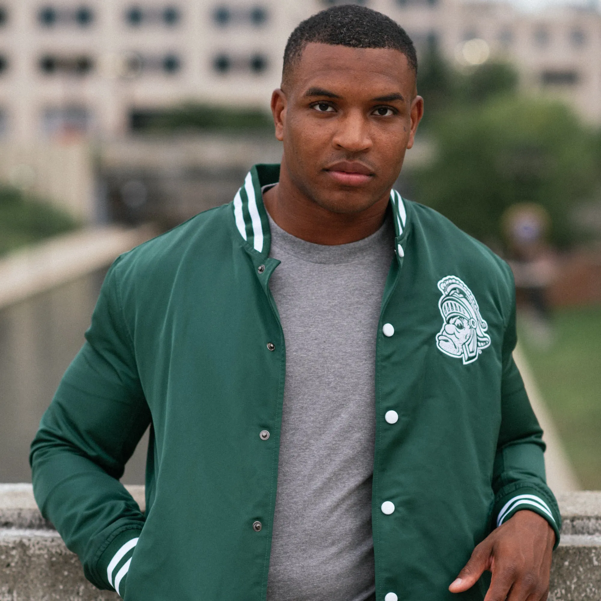 Michigan State Script Bomber Jacket