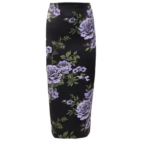 Midi Skirt In Rose Floral Print