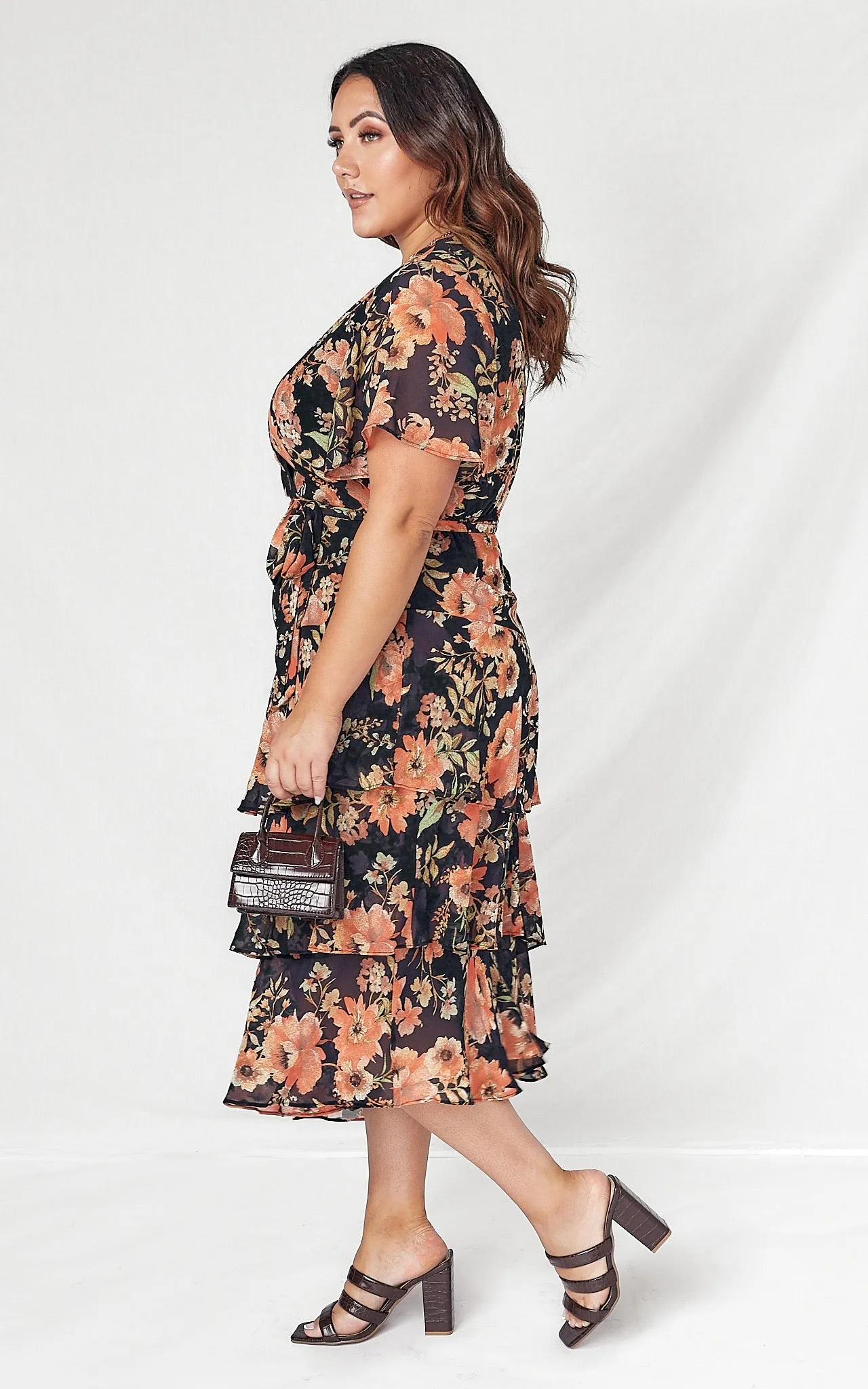 Mila Dress - Black Navy Floral