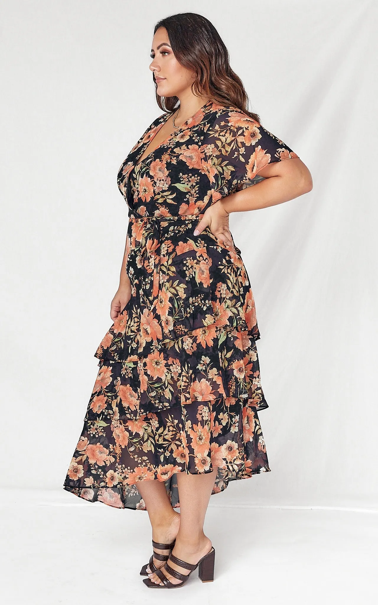 Mila Dress - Black Navy Floral