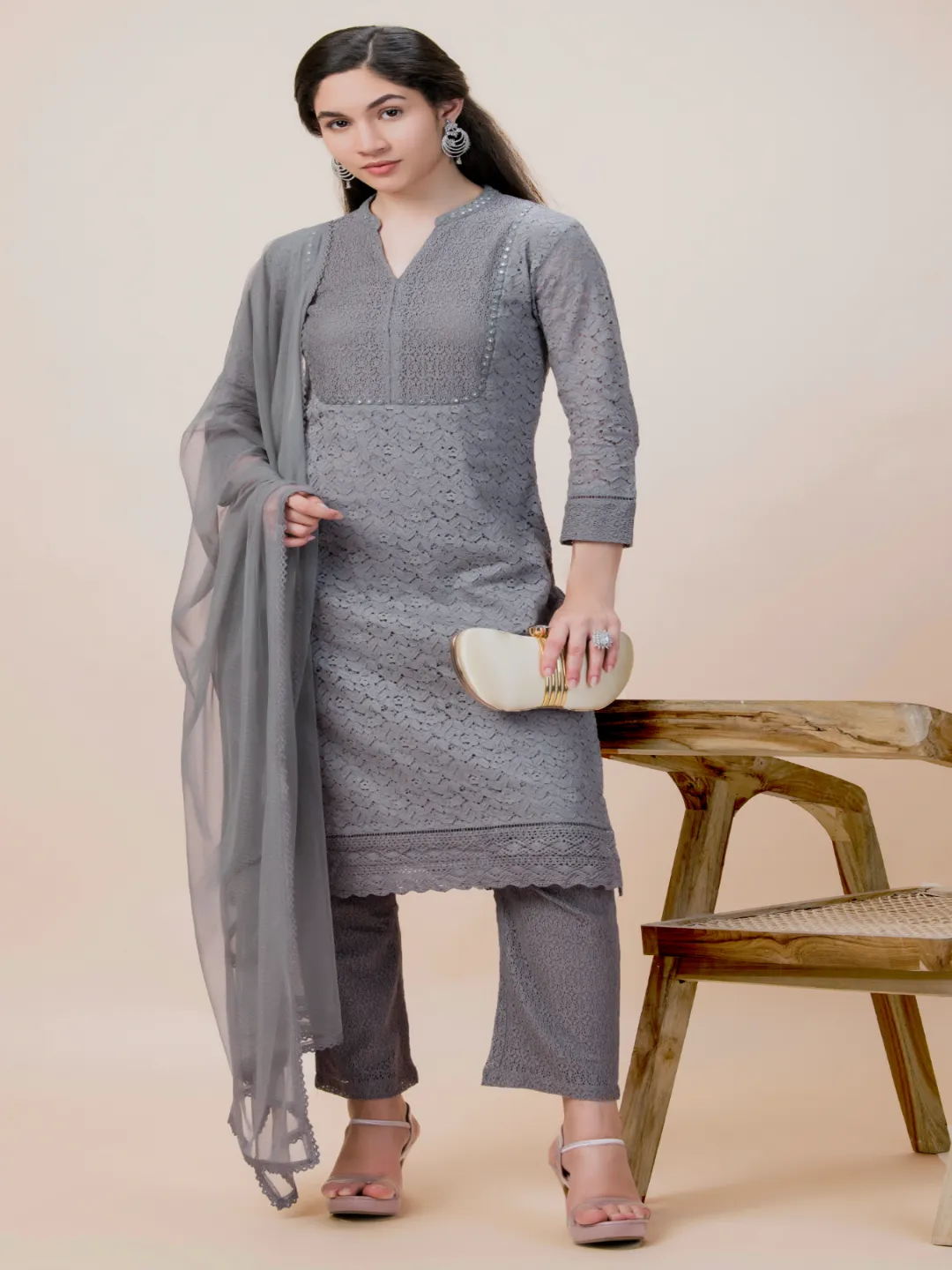 Mirror Emb 3 Piece Kurta Set