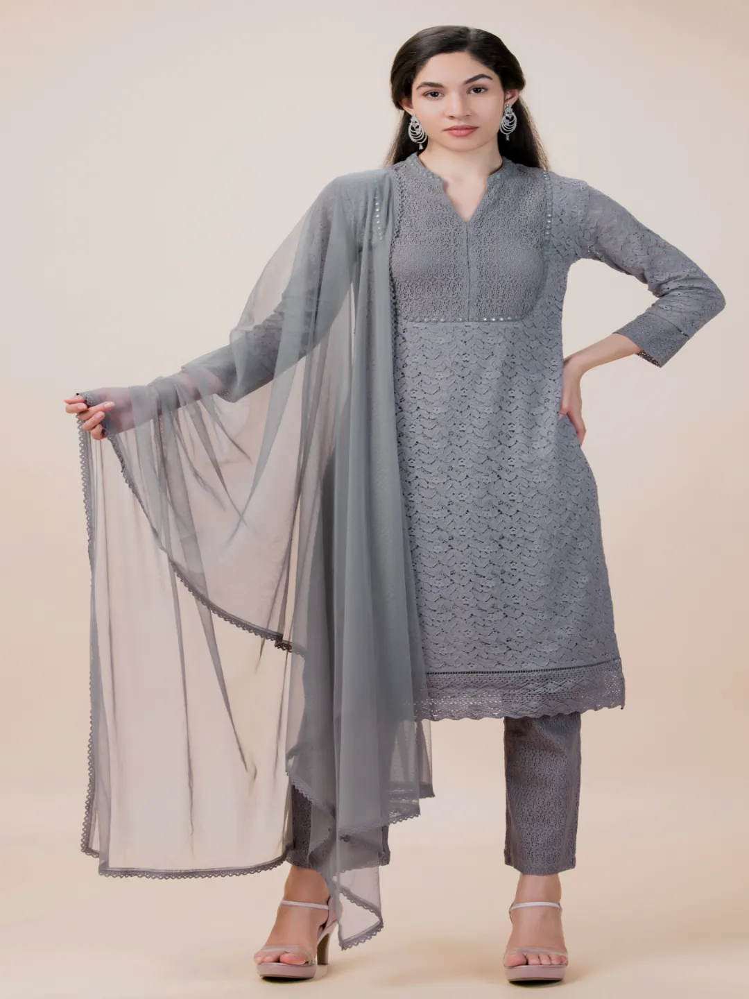 Mirror Emb 3 Piece Kurta Set