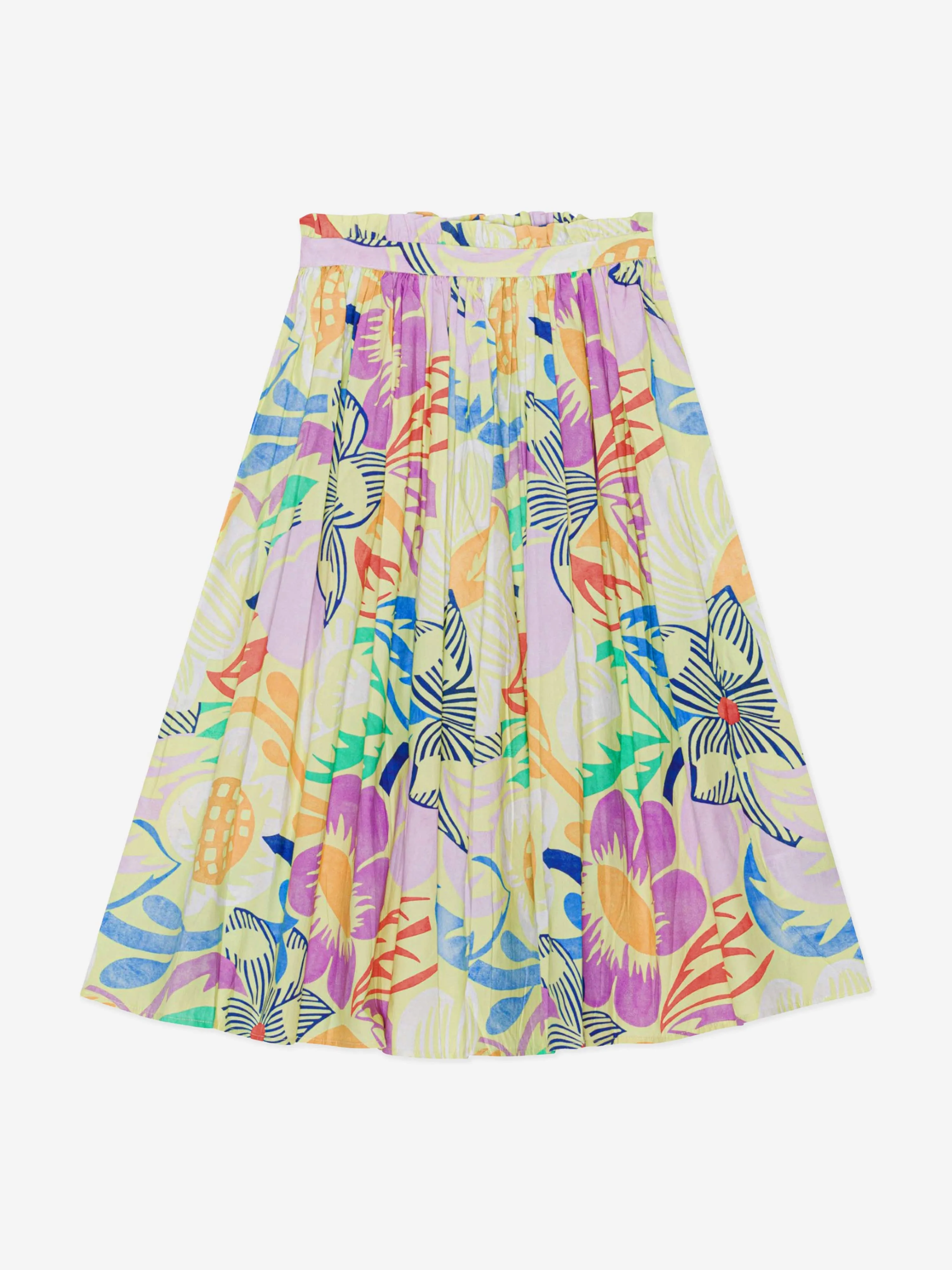 Molo Girls Floral Print Midi Skirt in Multicolour