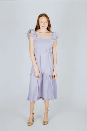 Nation LTD Gwen Tie Back Ruffle Tiered Midi Dress