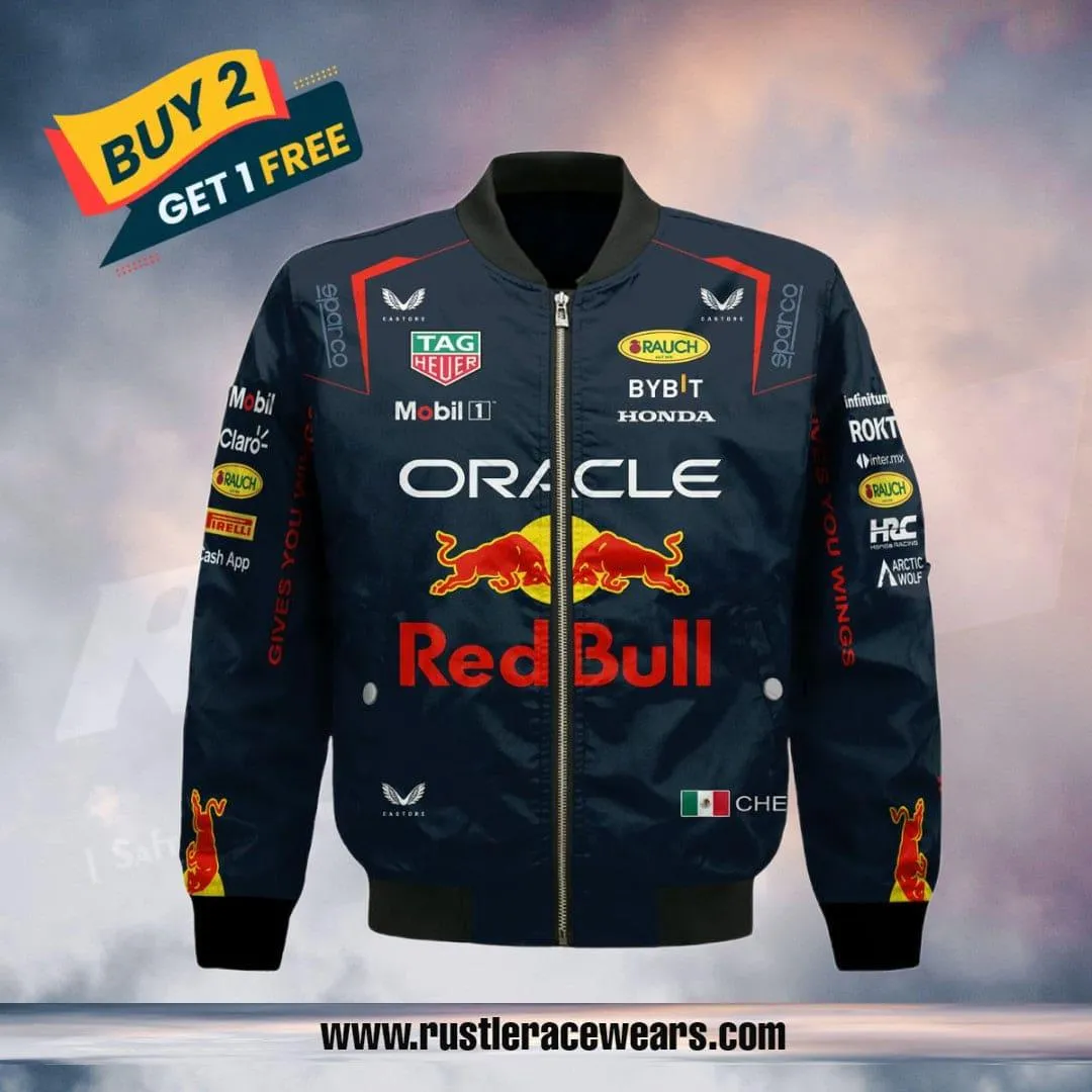 New Sergio Perez 2023 Oracle Redbull Race F1 Team Bomber Jacket™