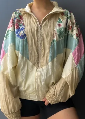 Pastel & Floral 80's Bomber (M-L)