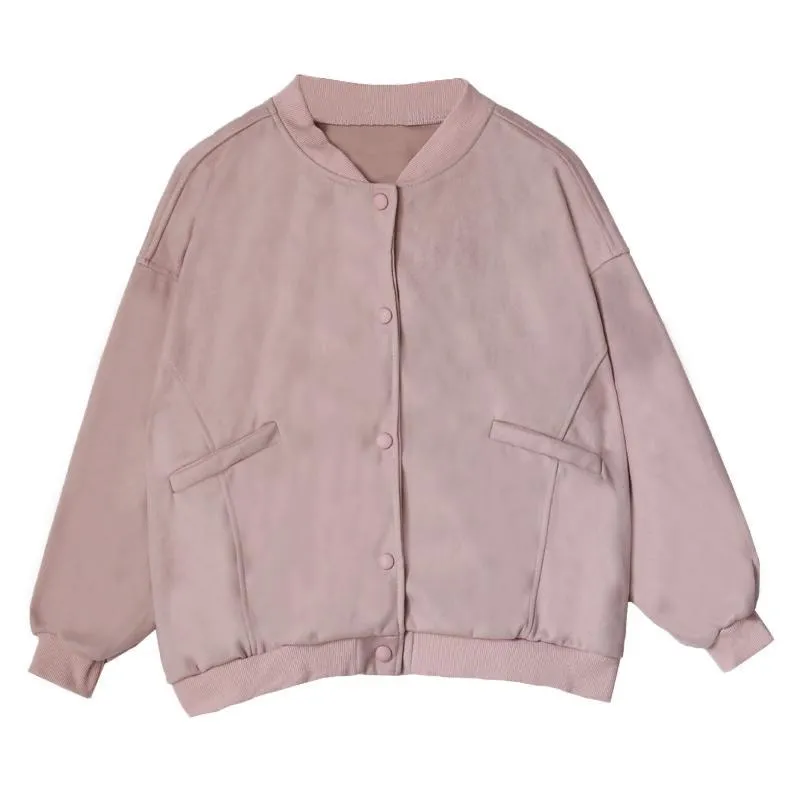 Pastel Colors Pink Cream Bomber Jacket