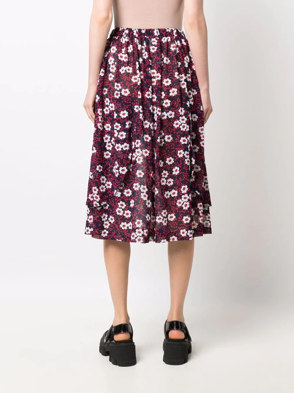 Pattern Print Mandarin Skirt