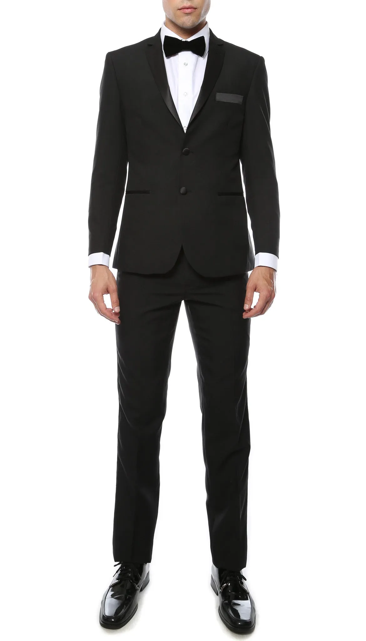 Paul Lorenzo MMTUX Black Slim Fit 2pc Tuxedo