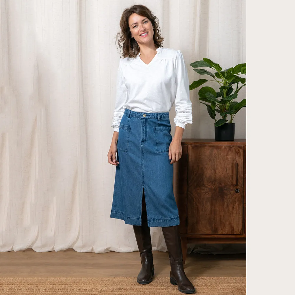 Penrose Denim Midi Skirt