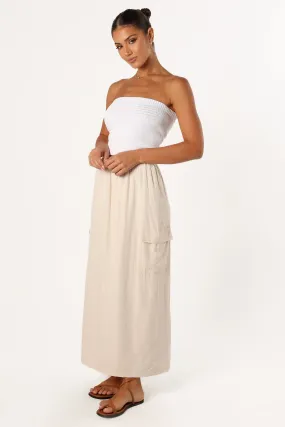 Picilo Long Midi Skirt - Stone