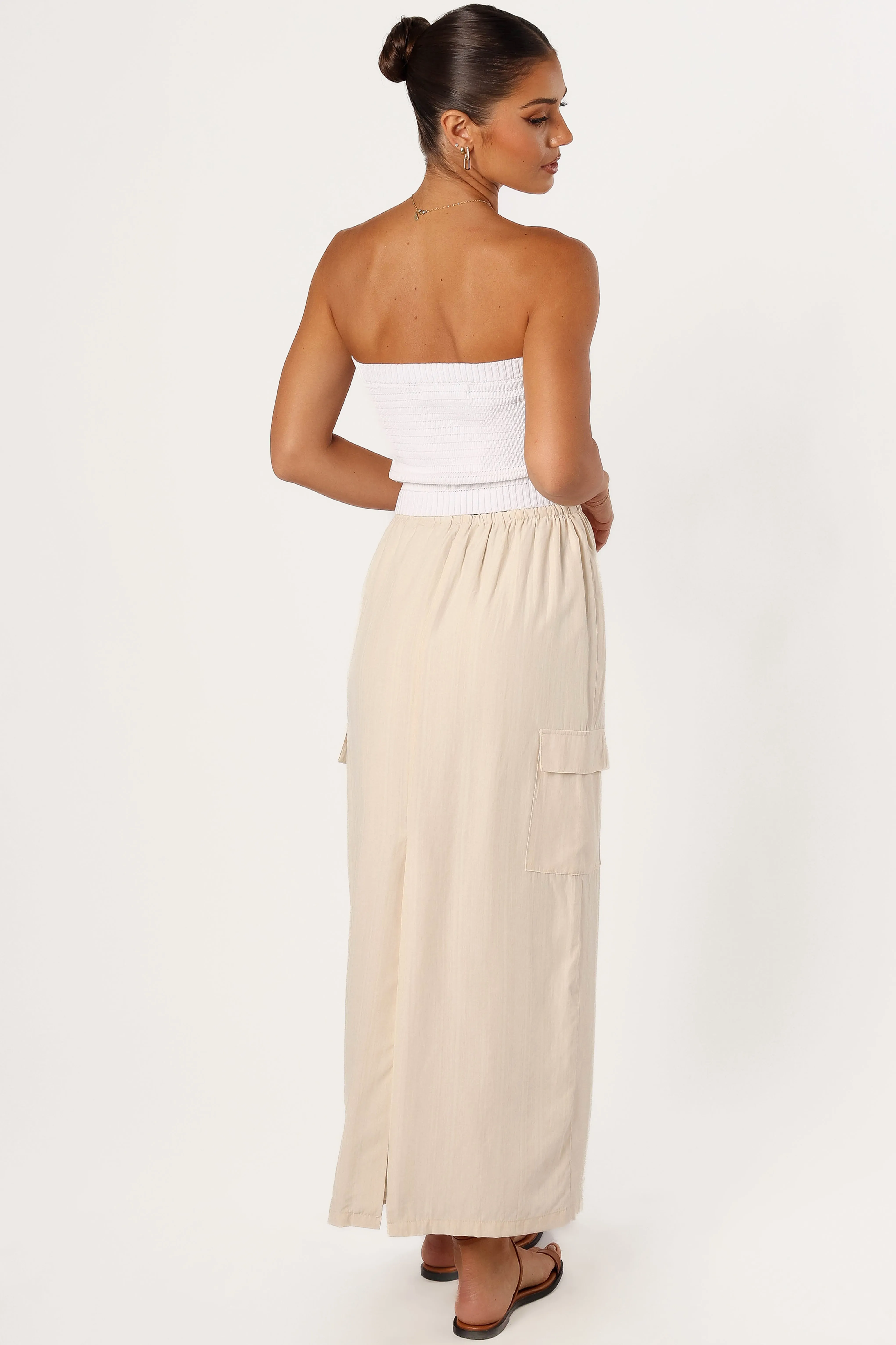 Picilo Long Midi Skirt - Stone