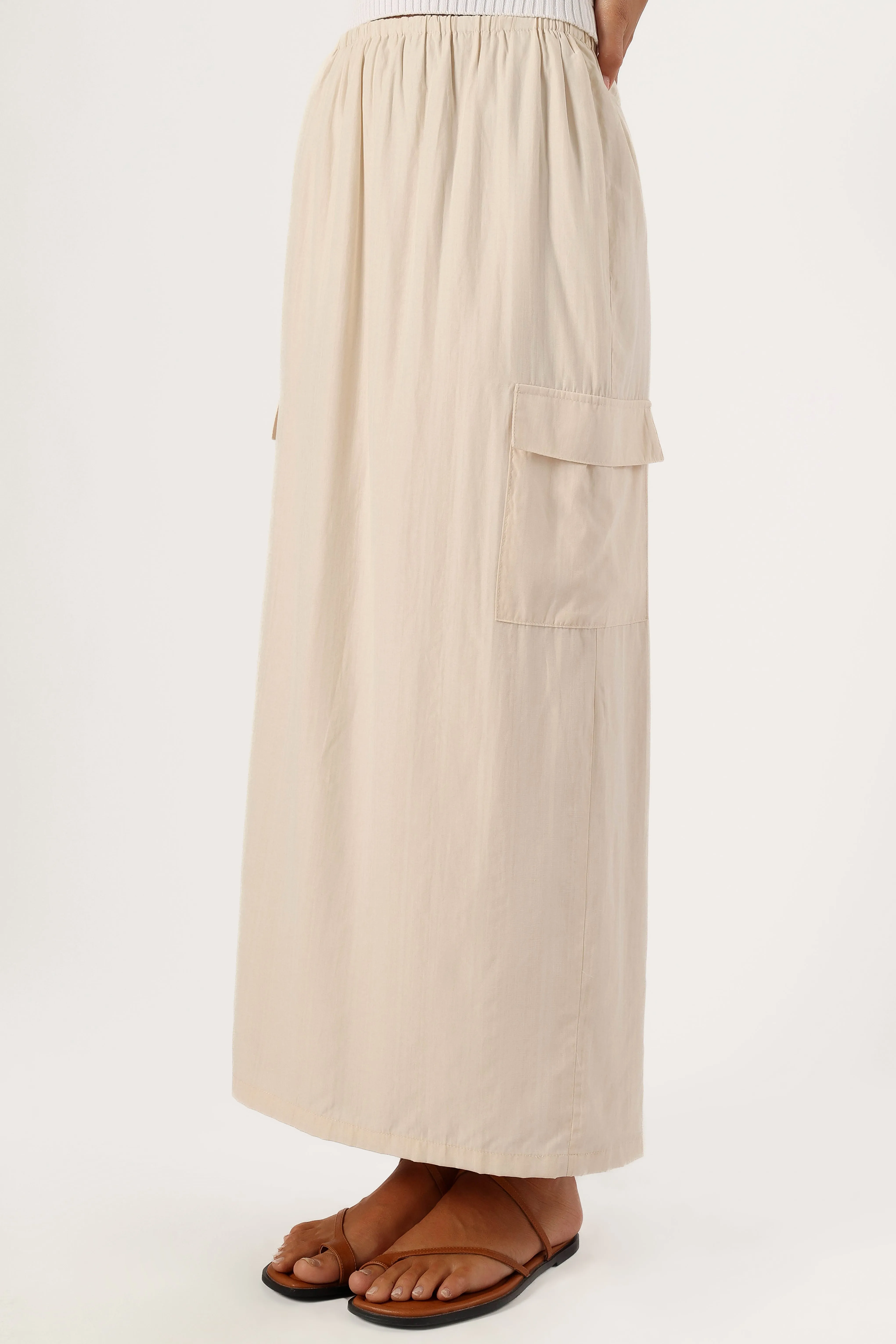 Picilo Long Midi Skirt - Stone