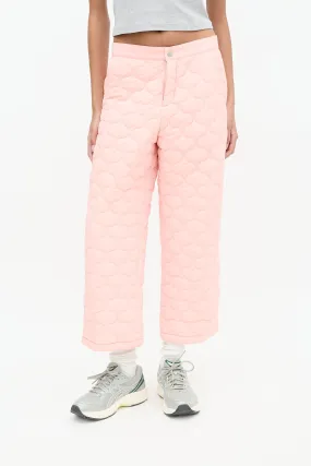 Pink Quilted Nylon Cropped Trouser