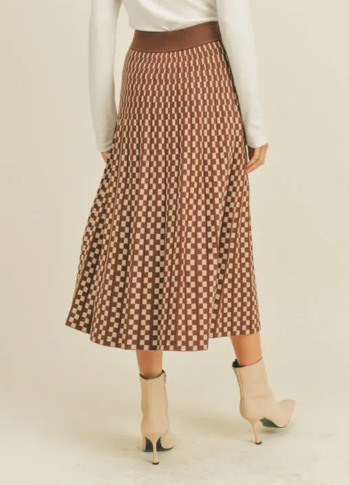 Pleated Knit Skirt