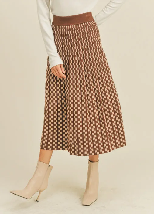 Pleated Knit Skirt