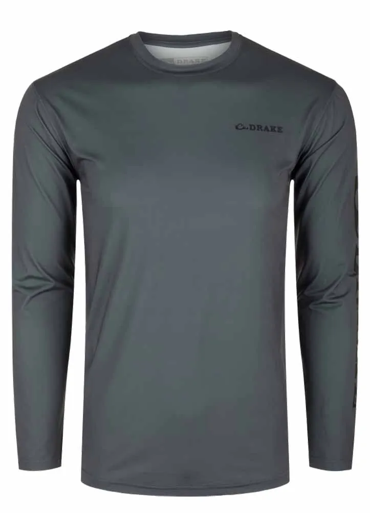 Preformance Crew Solid L/S Castlerock Grey by Drake