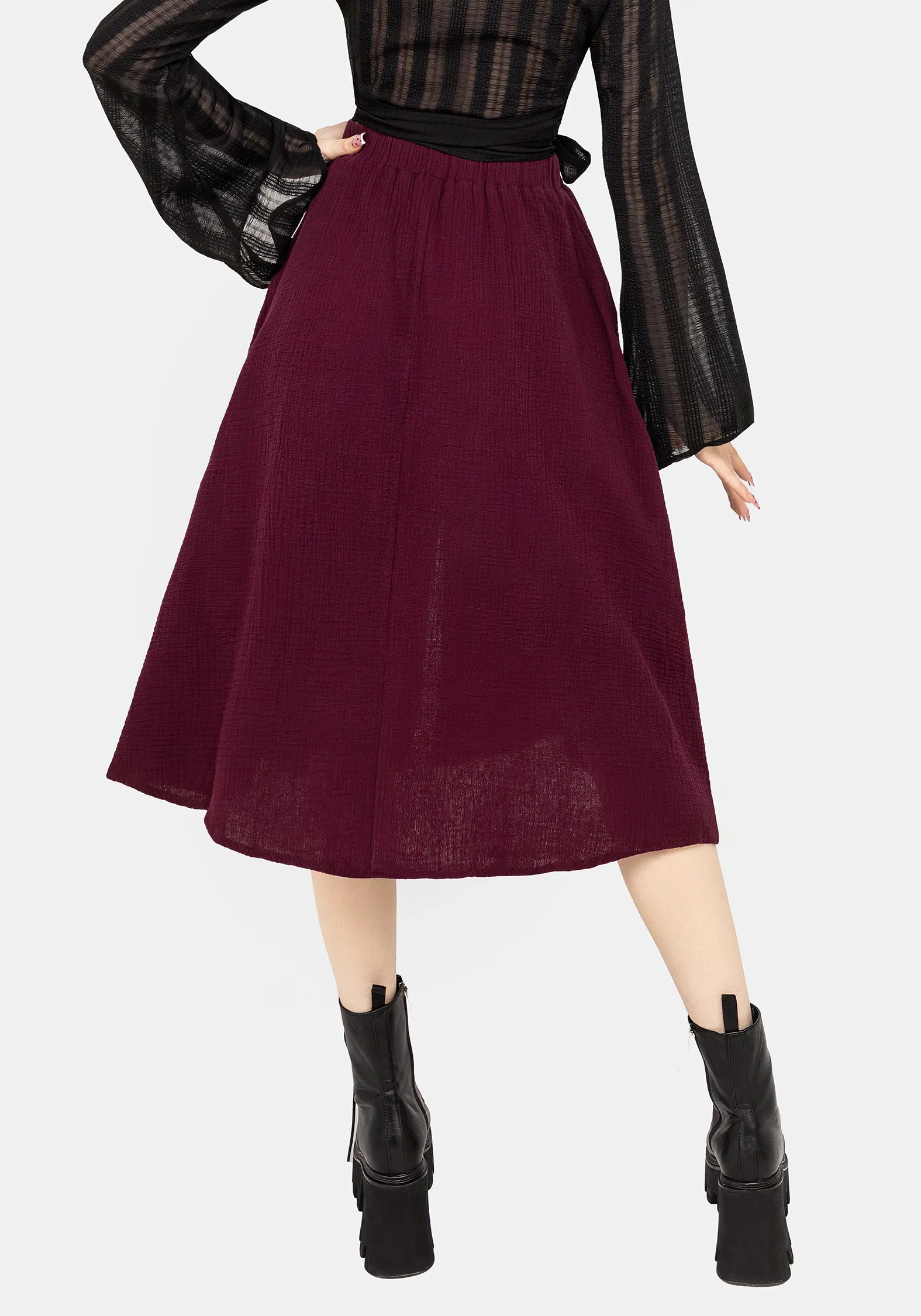 Psyche Textured Midi Skirt