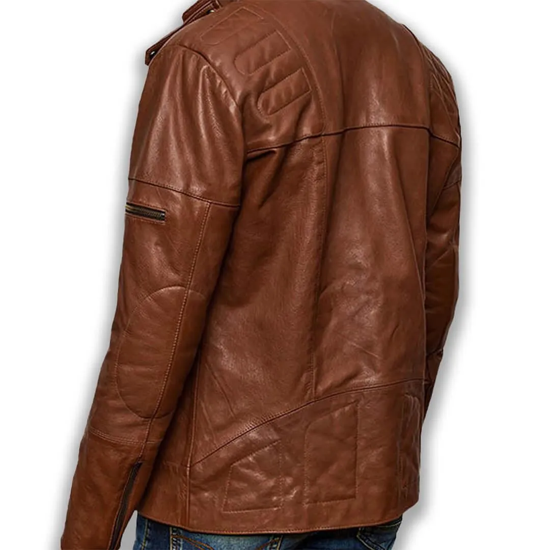 Quilted Motorcycle Leather Jacket