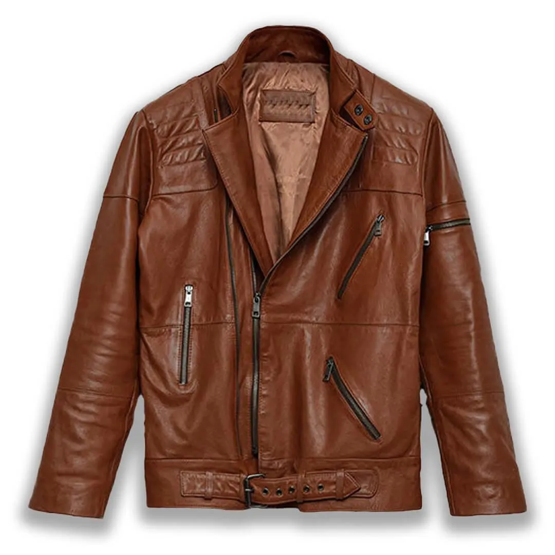 Quilted Motorcycle Leather Jacket