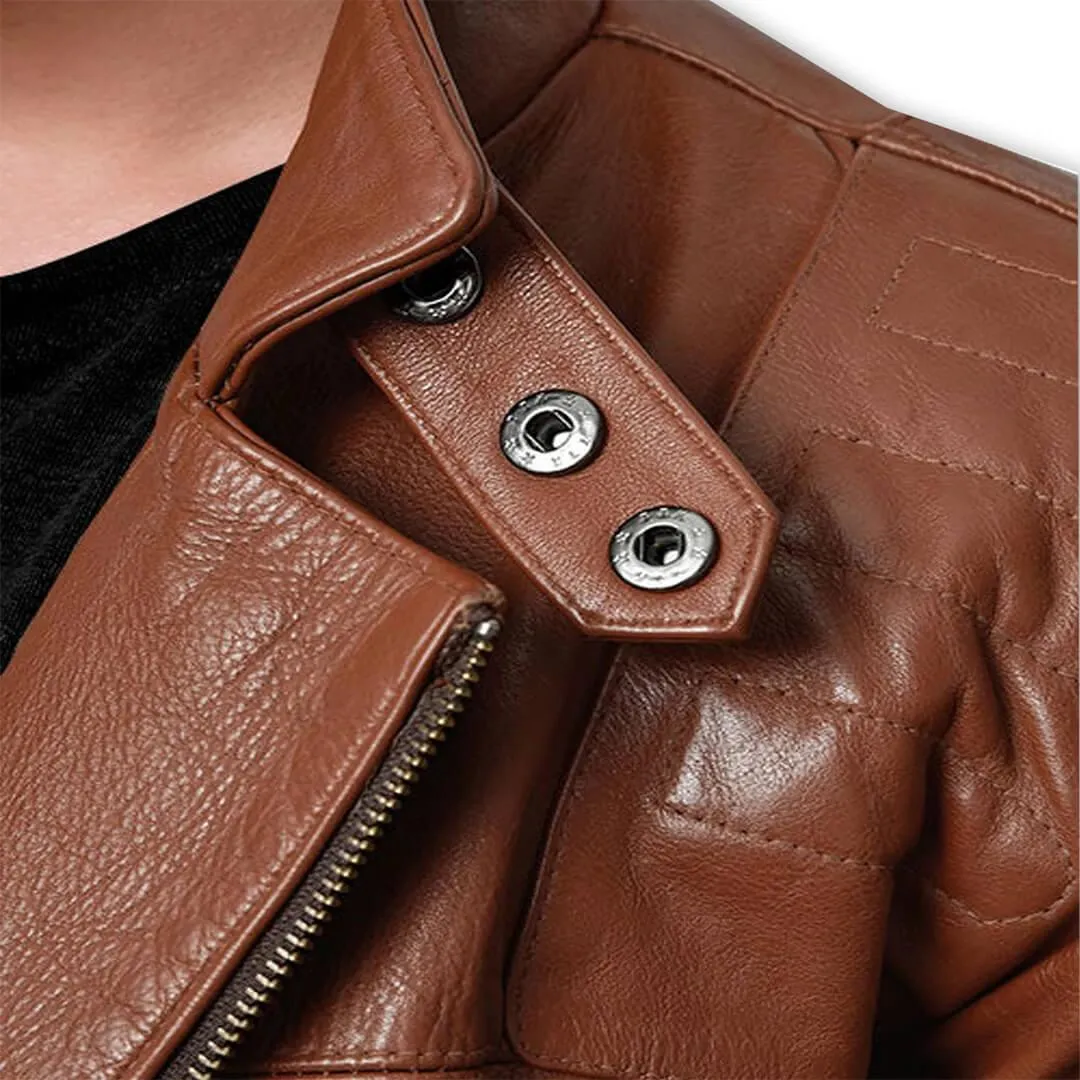 Quilted Motorcycle Leather Jacket