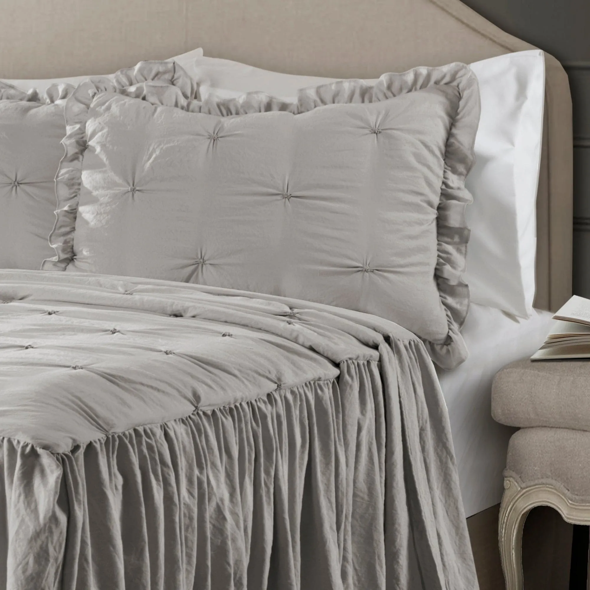 Ravello Pintuck Ruffle Skirt Bedspread Set