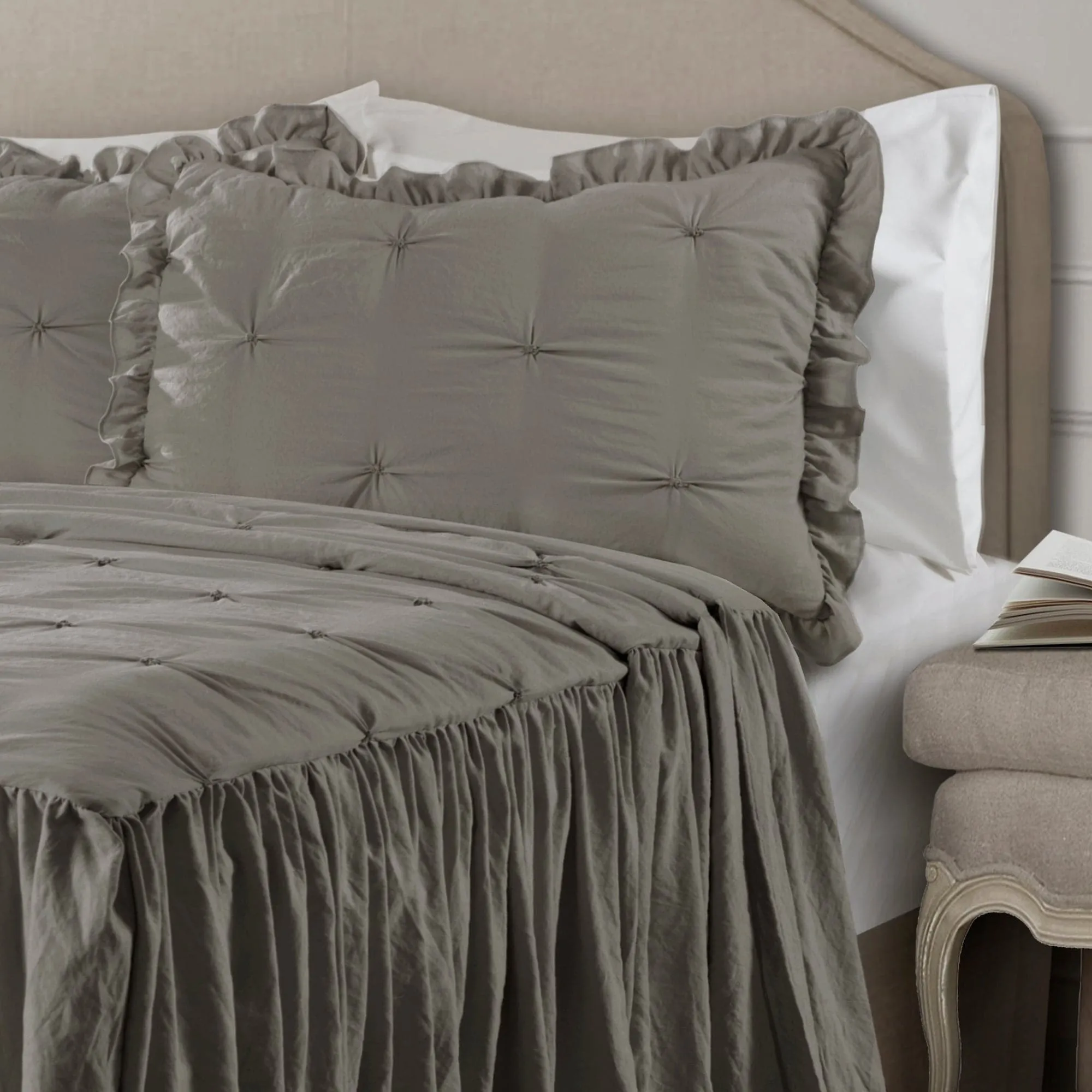 Ravello Pintuck Ruffle Skirt Bedspread Set