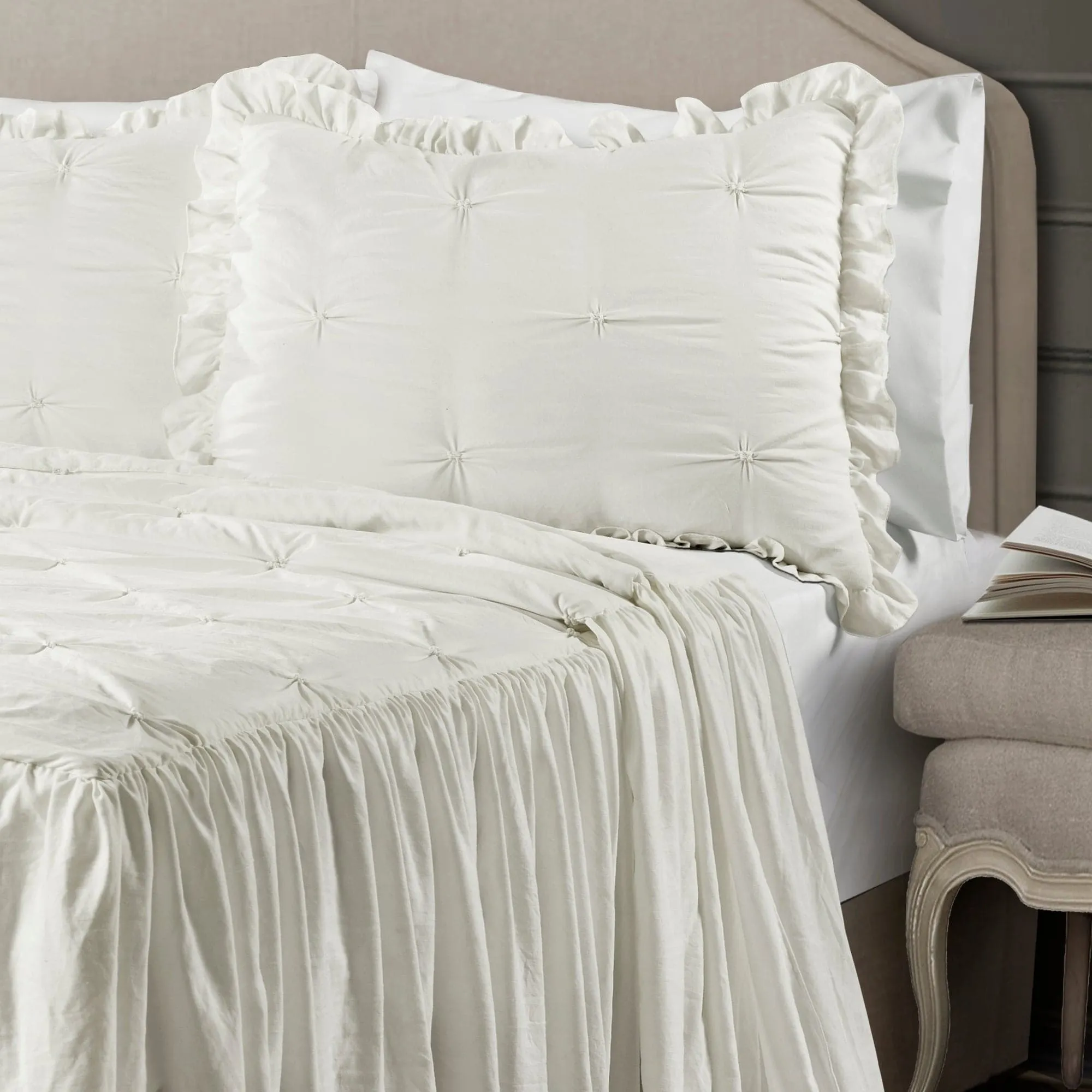 Ravello Pintuck Ruffle Skirt Bedspread Set