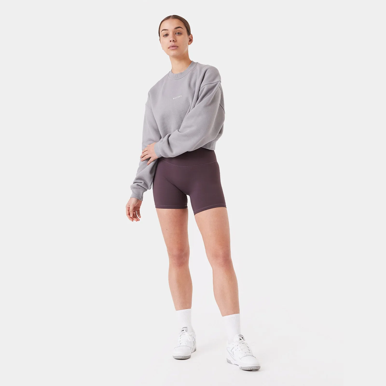 REC GEN - Float Fleece Crop Chalk Grey