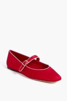 Red Moire Ginger Mary Jane Flat