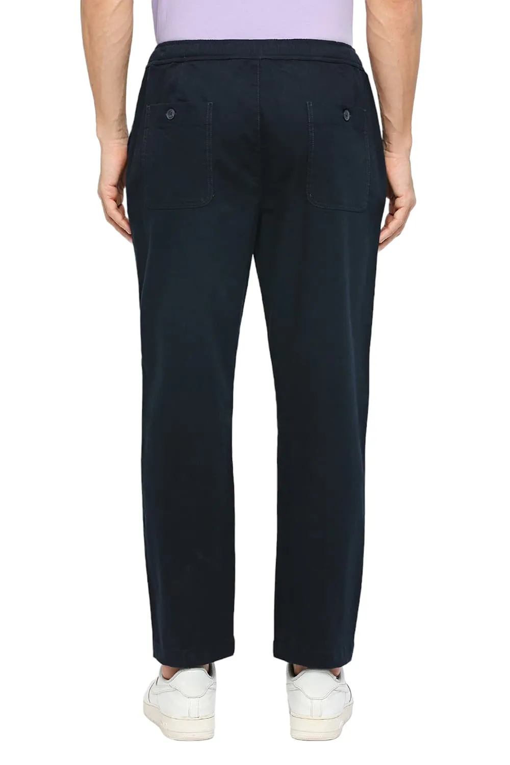 Relaxed Fit Cotton Stretch Dobby Trousers