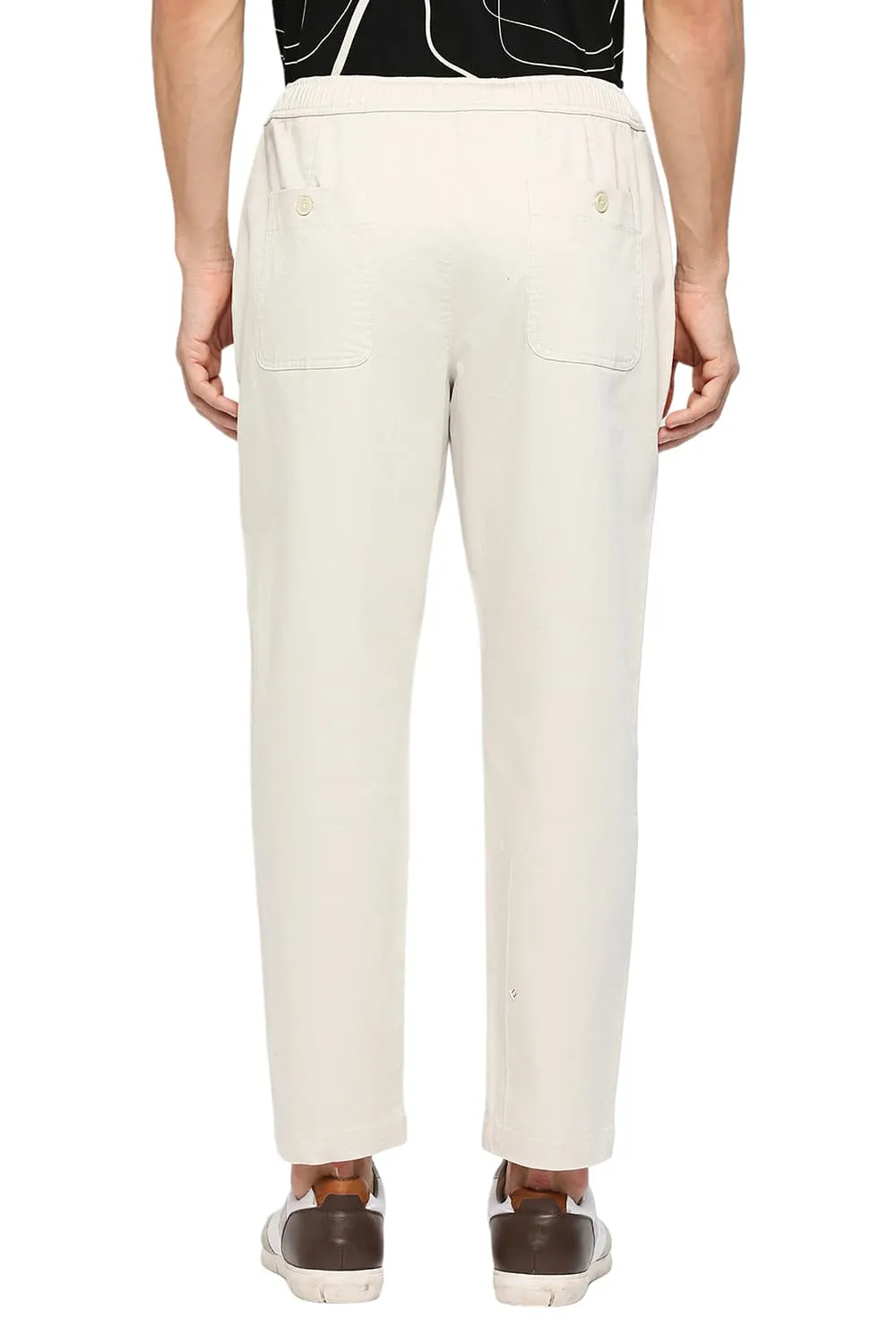 Relaxed Fit Cotton Stretch Dobby Trousers