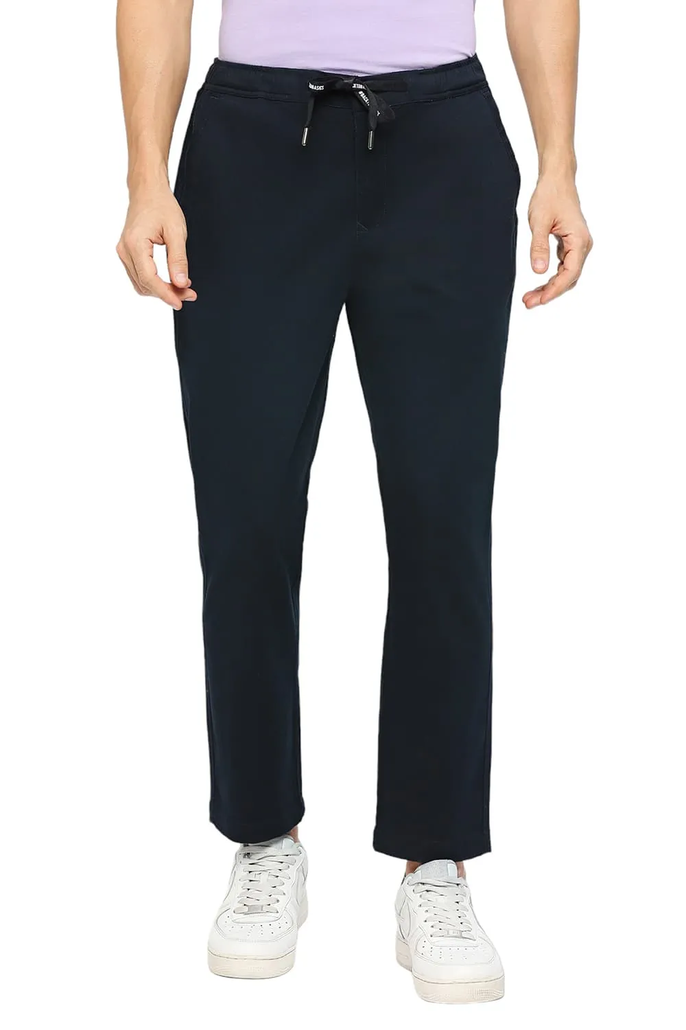 Relaxed Fit Cotton Stretch Dobby Trousers