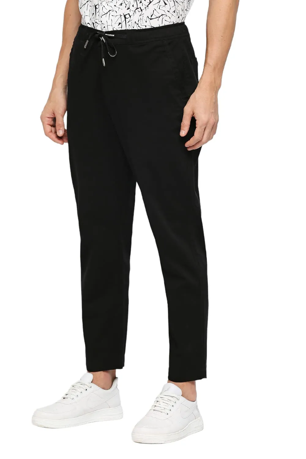 Relaxed Fit Cotton Stretch Dobby Trousers