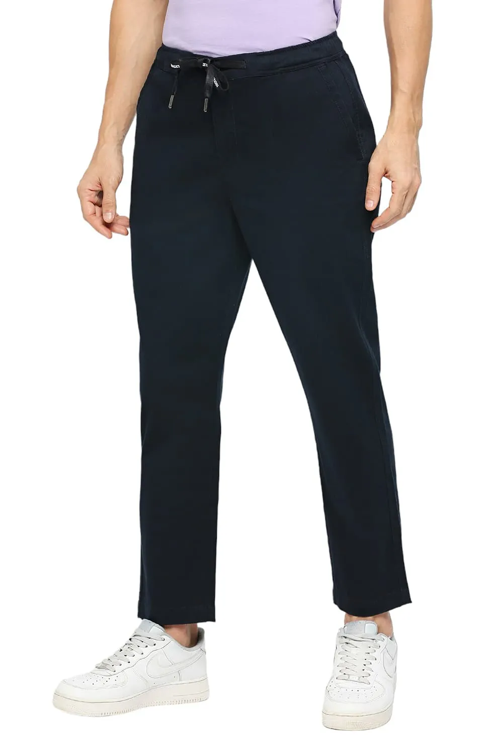 Relaxed Fit Cotton Stretch Dobby Trousers