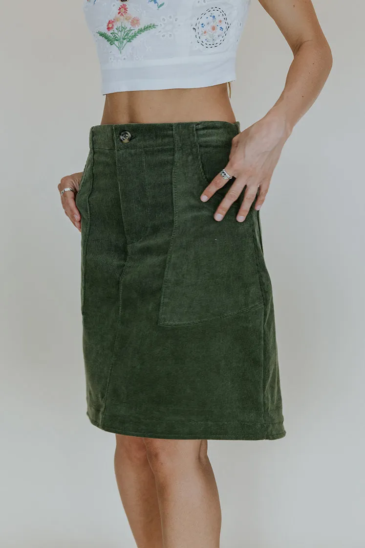 Retro Pocket A-Line Skirt