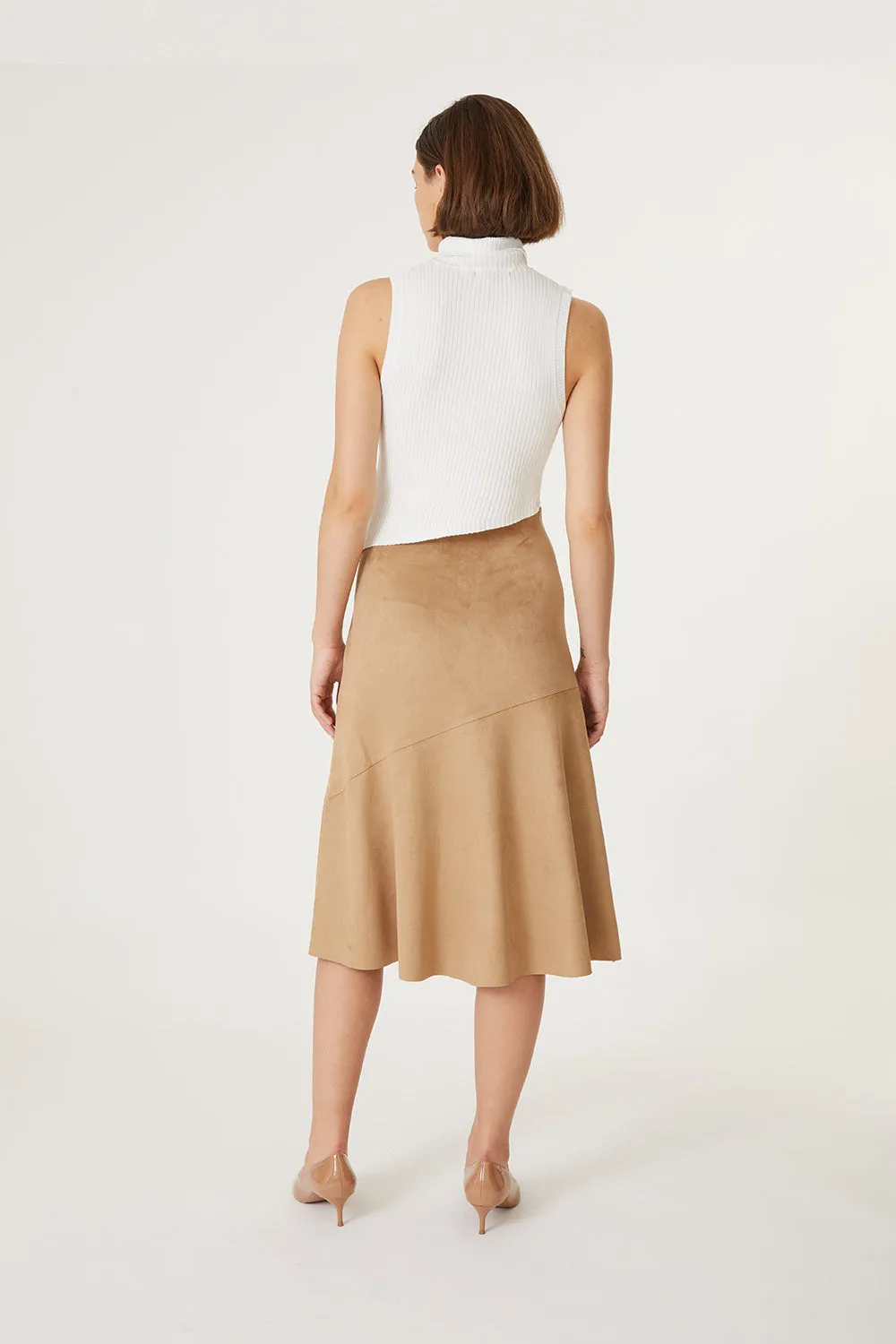 Roan Faux Suede Midi Skirt