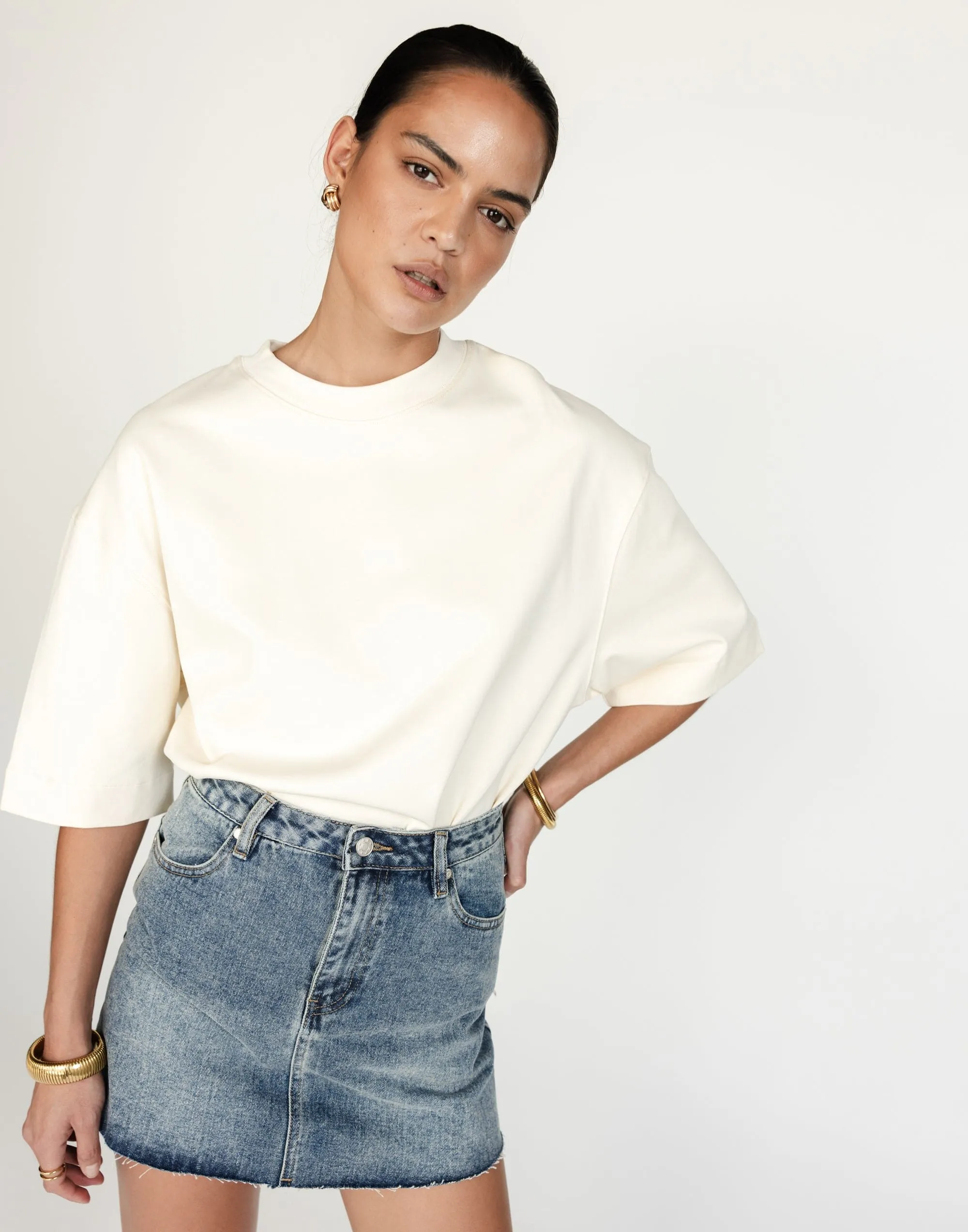 Rowan Denim Mini Skirt (Faded)