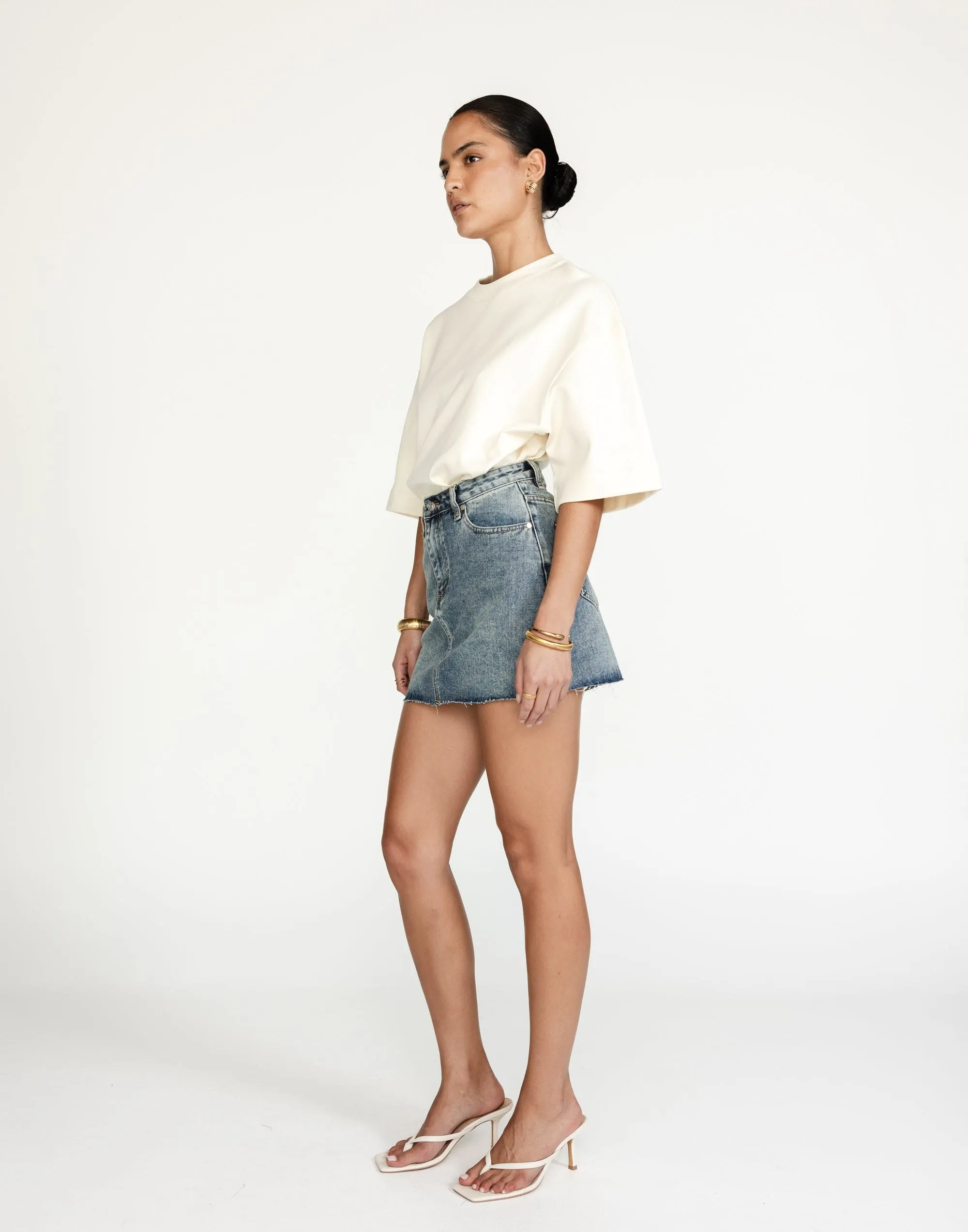 Rowan Denim Mini Skirt (Faded)