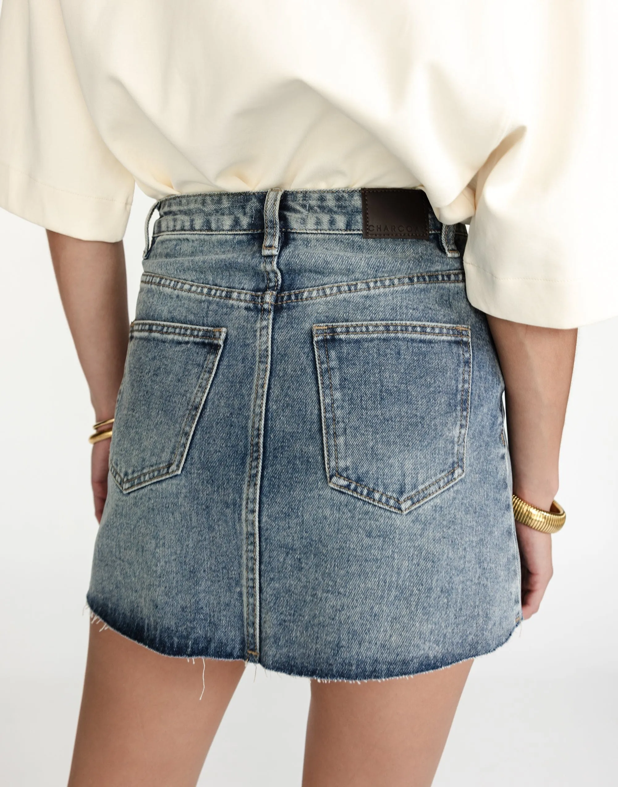 Rowan Denim Mini Skirt (Faded)