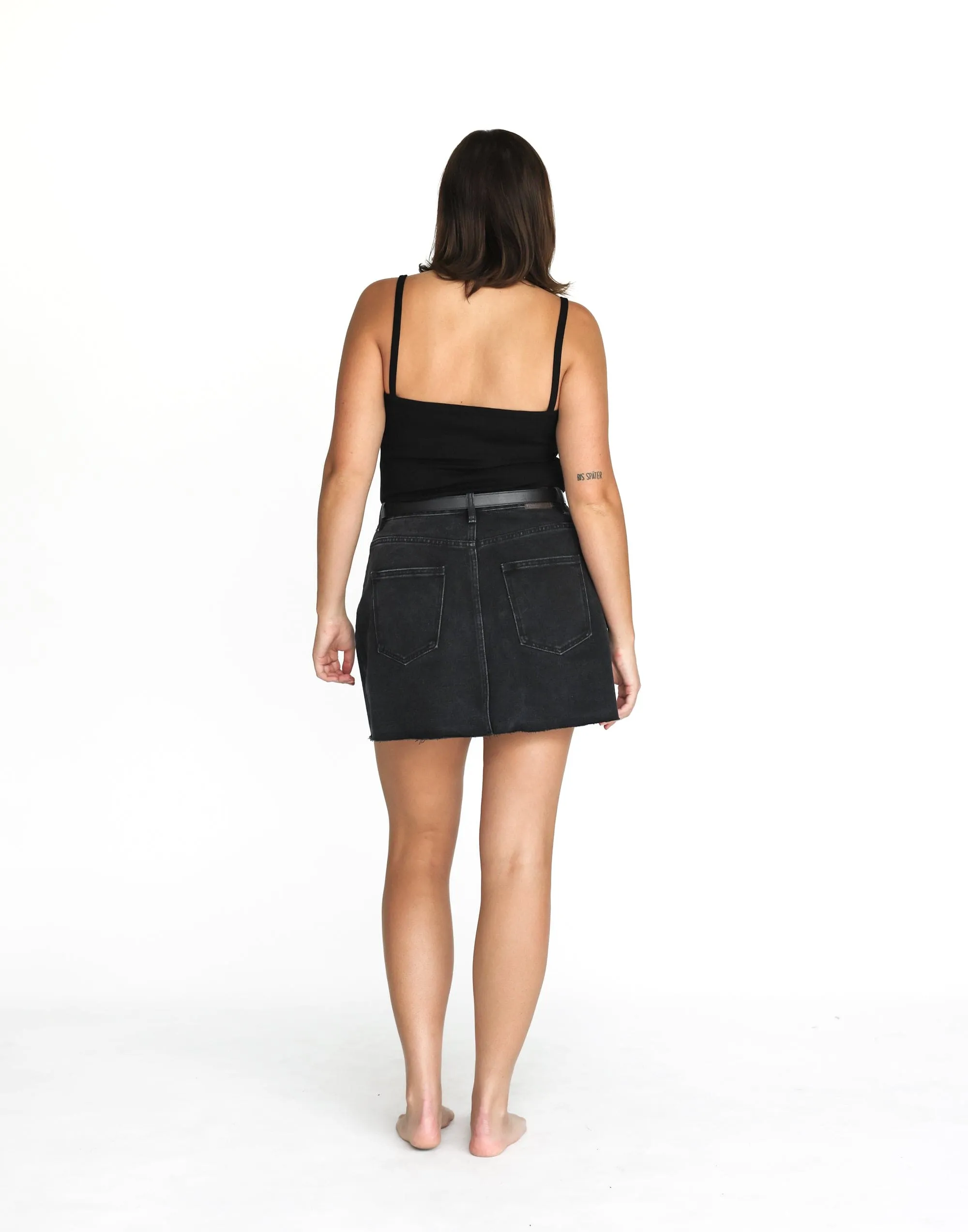 Rowan Denim Mini Skirt (Vintage Black)