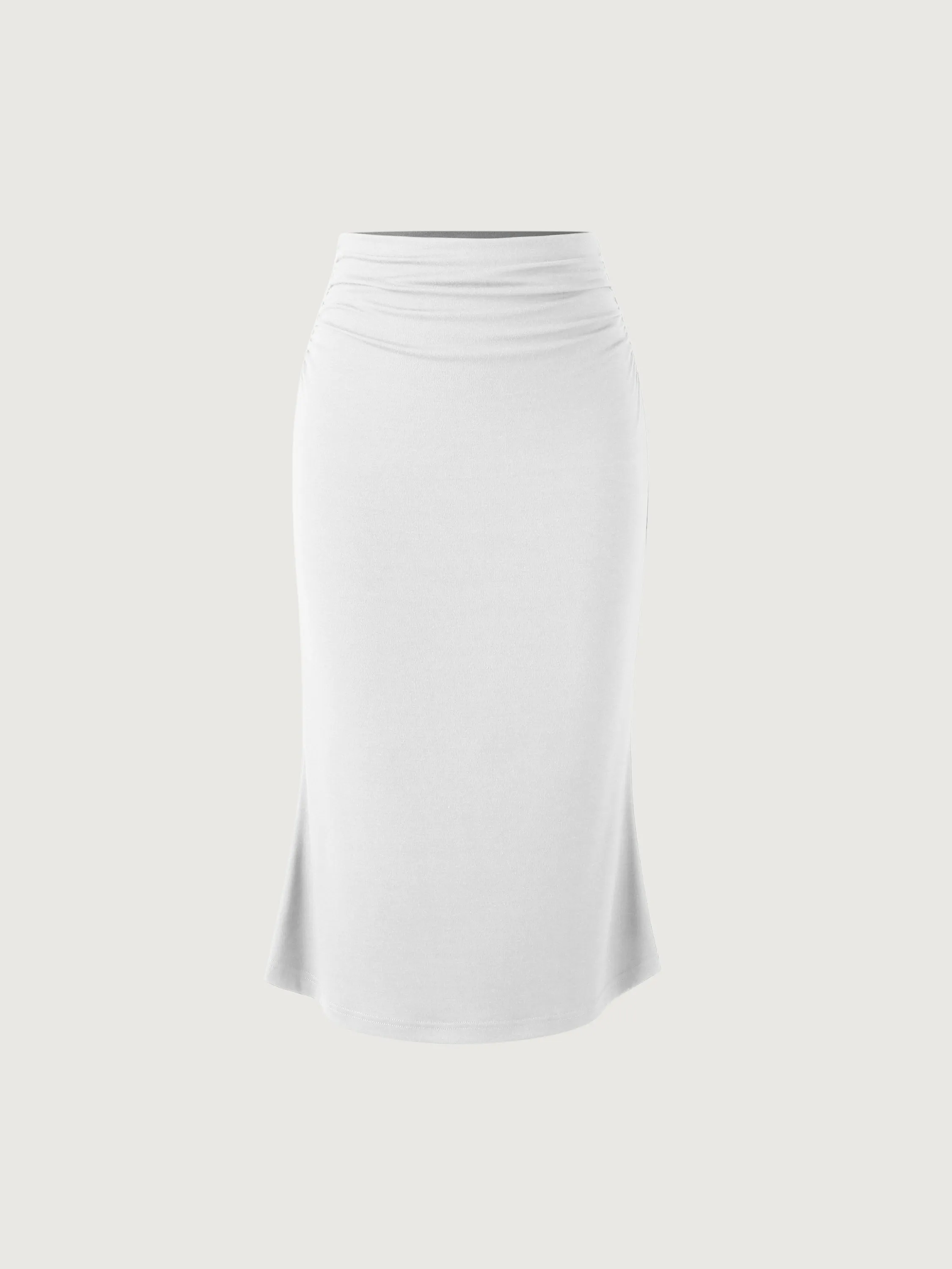 Ruched Side Mermaid Midi Skirt