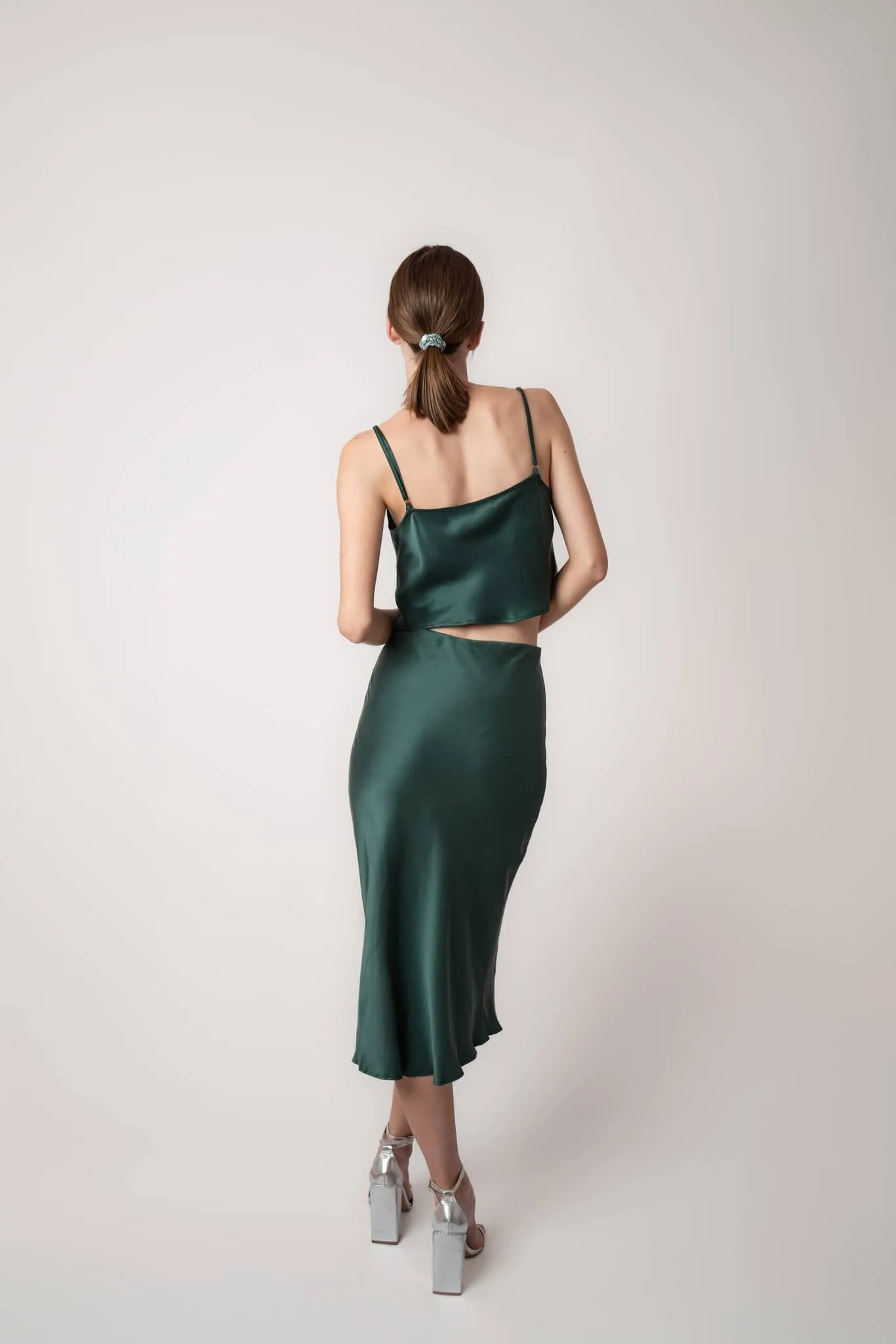 Sacramento Green Cropped Silk Camisole