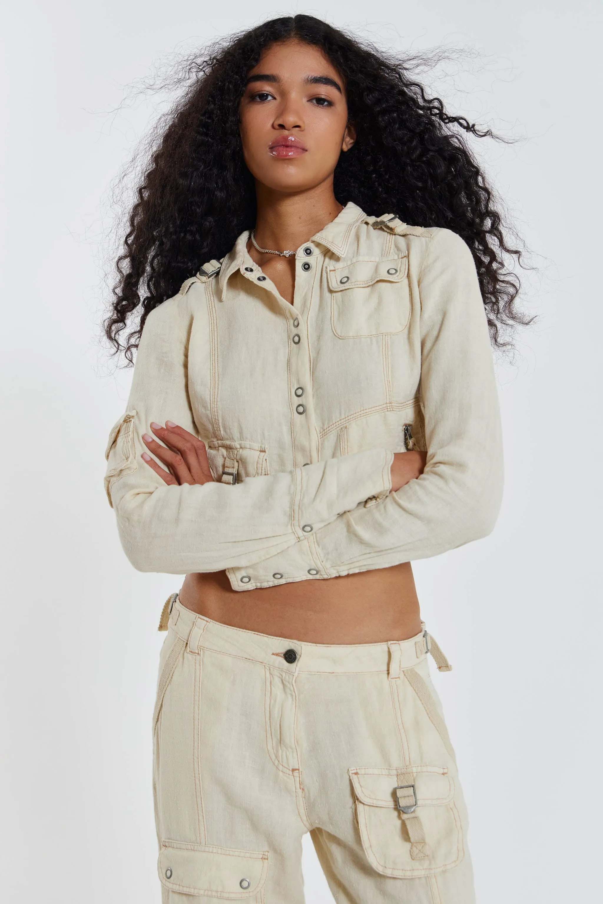 Santal Linen Cargo Shirt