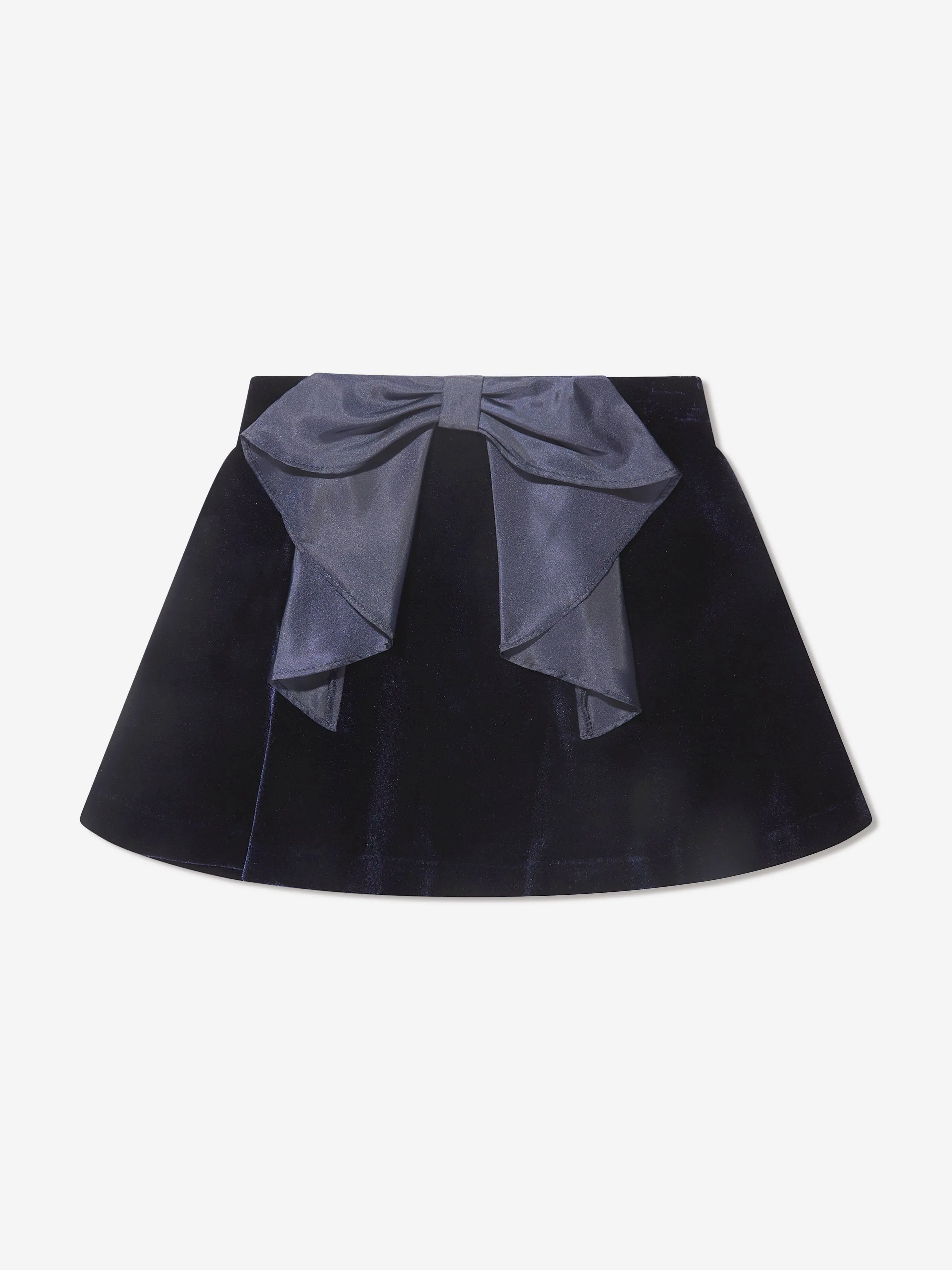 Sarah Louise Girls Velour Skirt in Navy