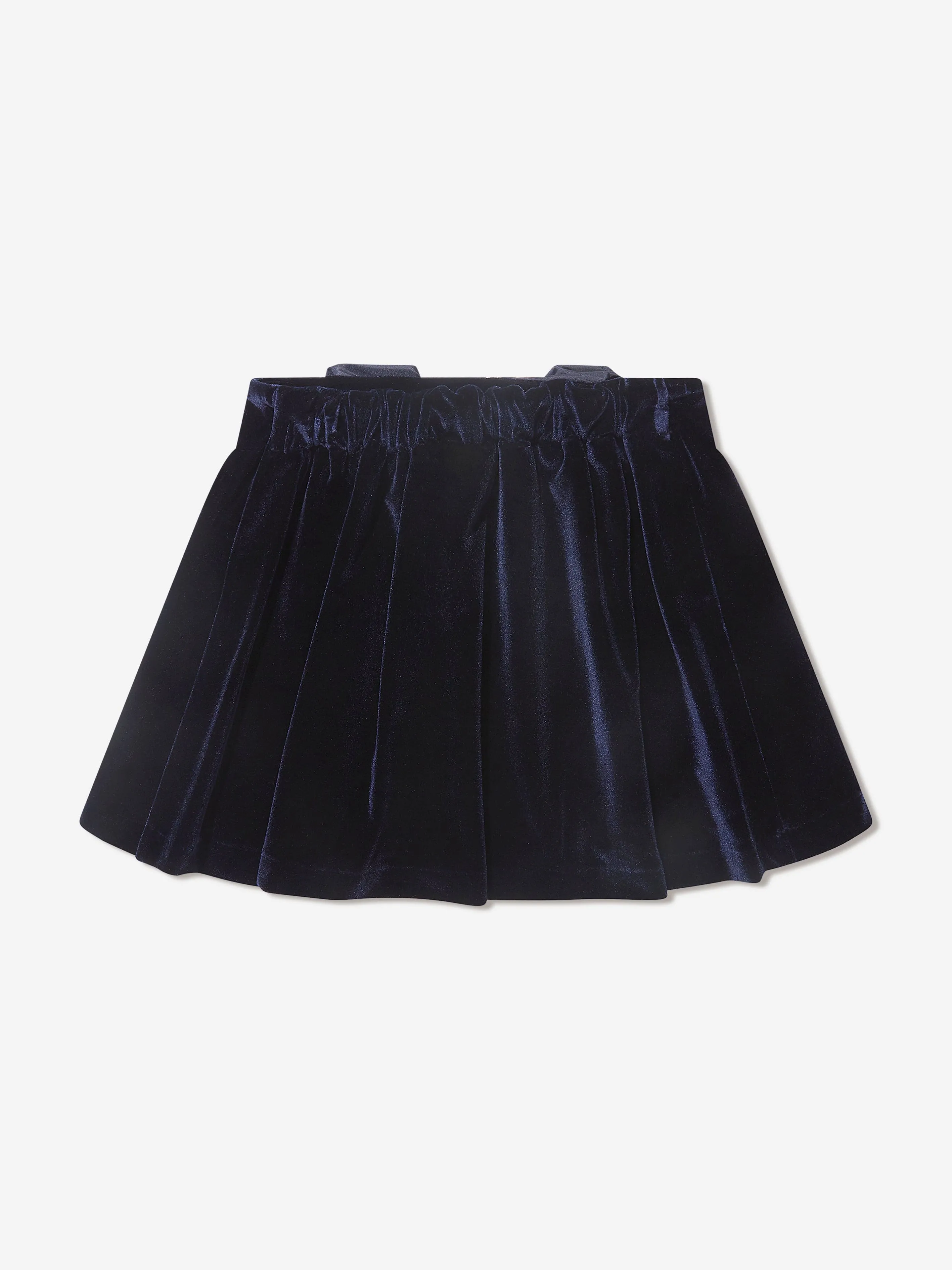 Sarah Louise Girls Velour Skirt in Navy